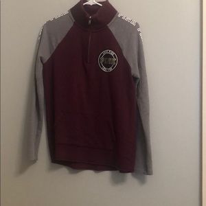 PINK maroon and grey 3/4 zip jacket